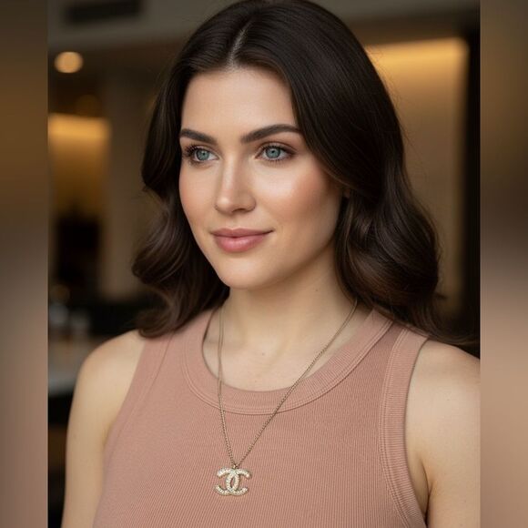 CHANEL CC Gold Pearl Pendant Necklace, Authentic - Picture 3 of 13